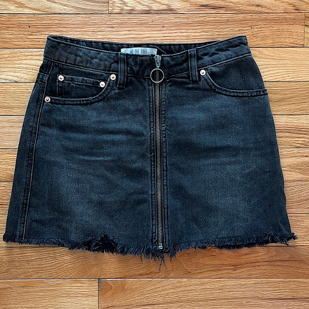 Black Free People zip up skirt